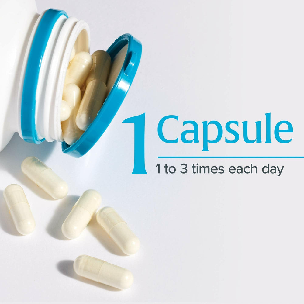 Close-up of Natural Factors Acidophilus Bifidus capsules for easy daily probiotic use