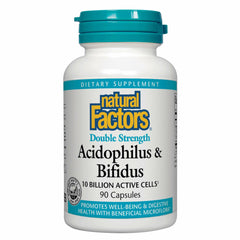 Natural Factors Acidophilus & Bifidus bottle showing probiotic blend for daily support