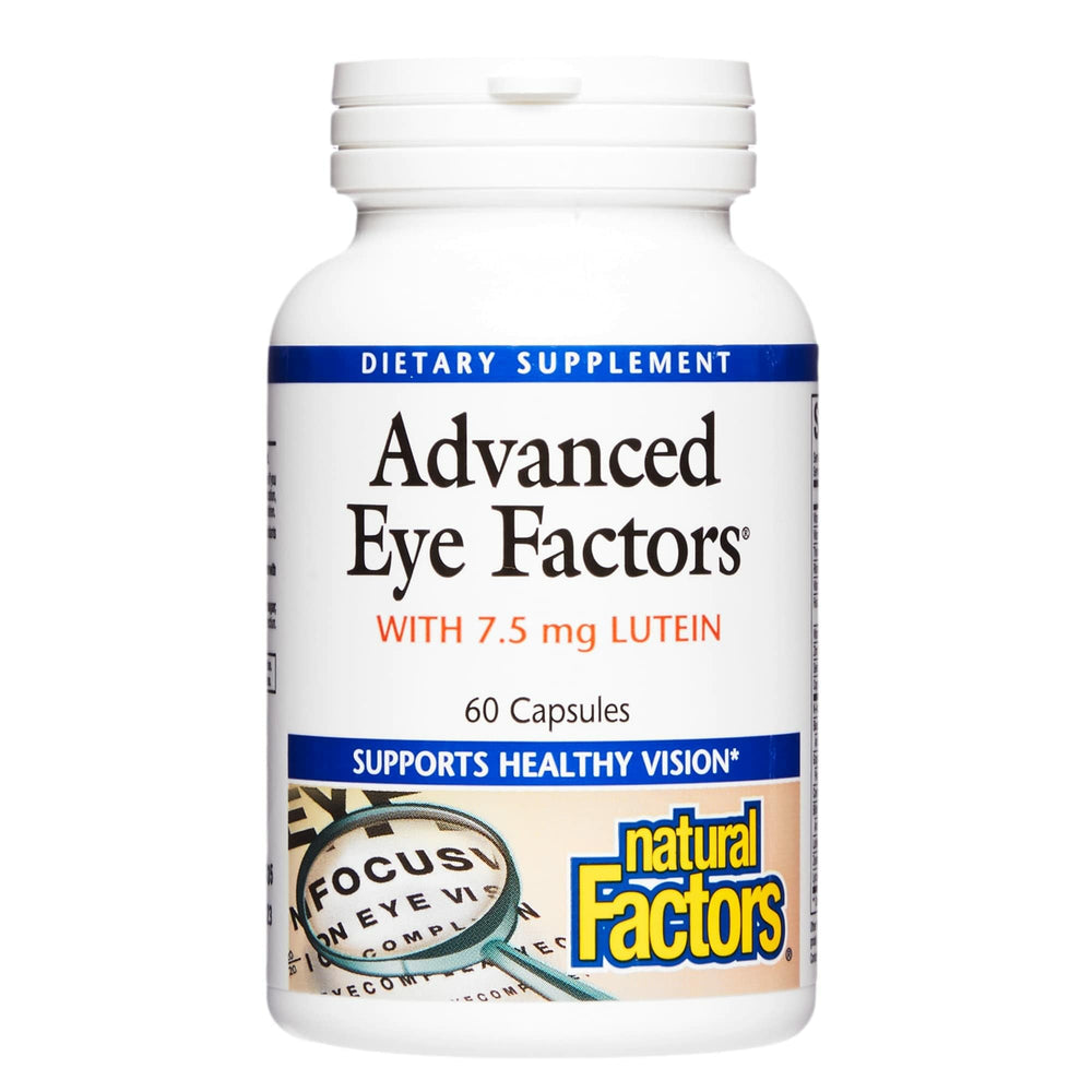 Natural Factors Advanced Eye Factors bottle for daily eye health