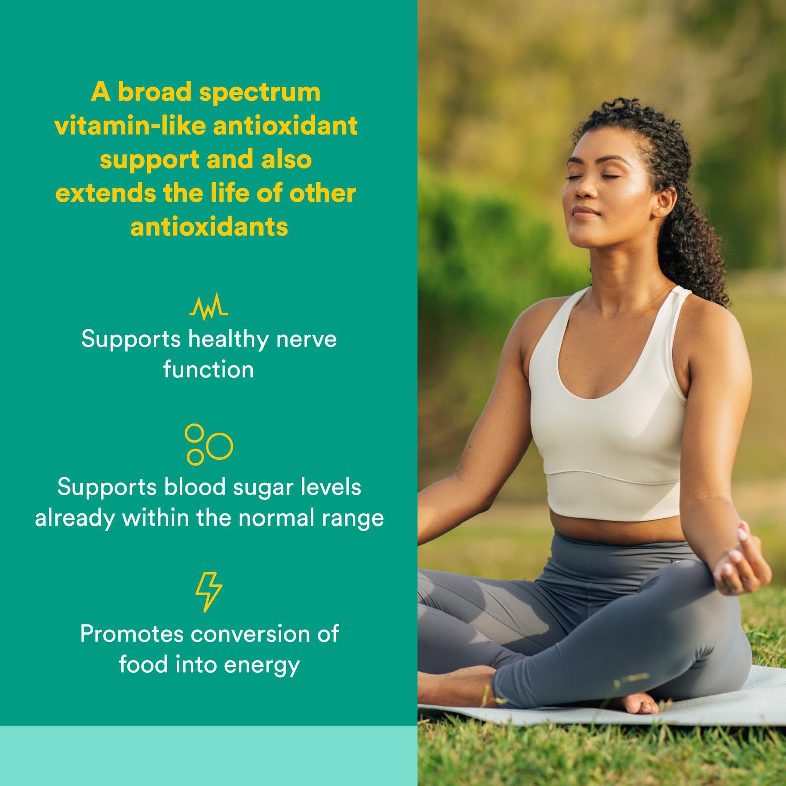 Natural Factors Alpha-Lipoic Acid 200 mg capsules close-up for daily antioxidant support.