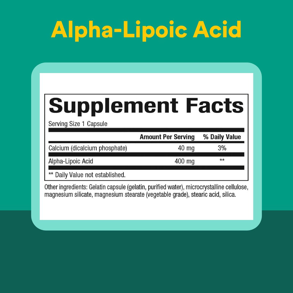 Natural Factors Alpha-Lipoic Acid bottle on a desk, suggesting daily use.