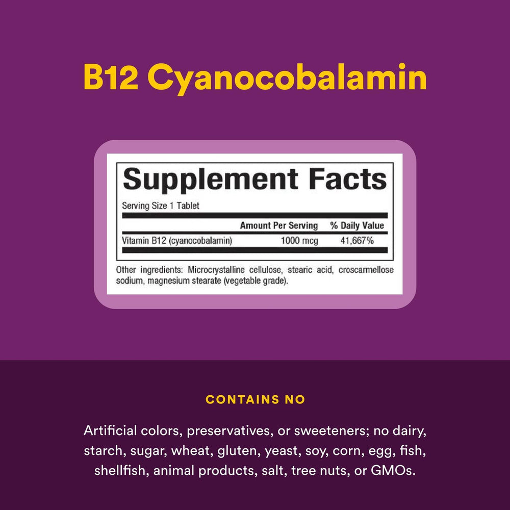 Natural Factors B12 bottle and packaging highlighting organic farming and non-GMO assurances.