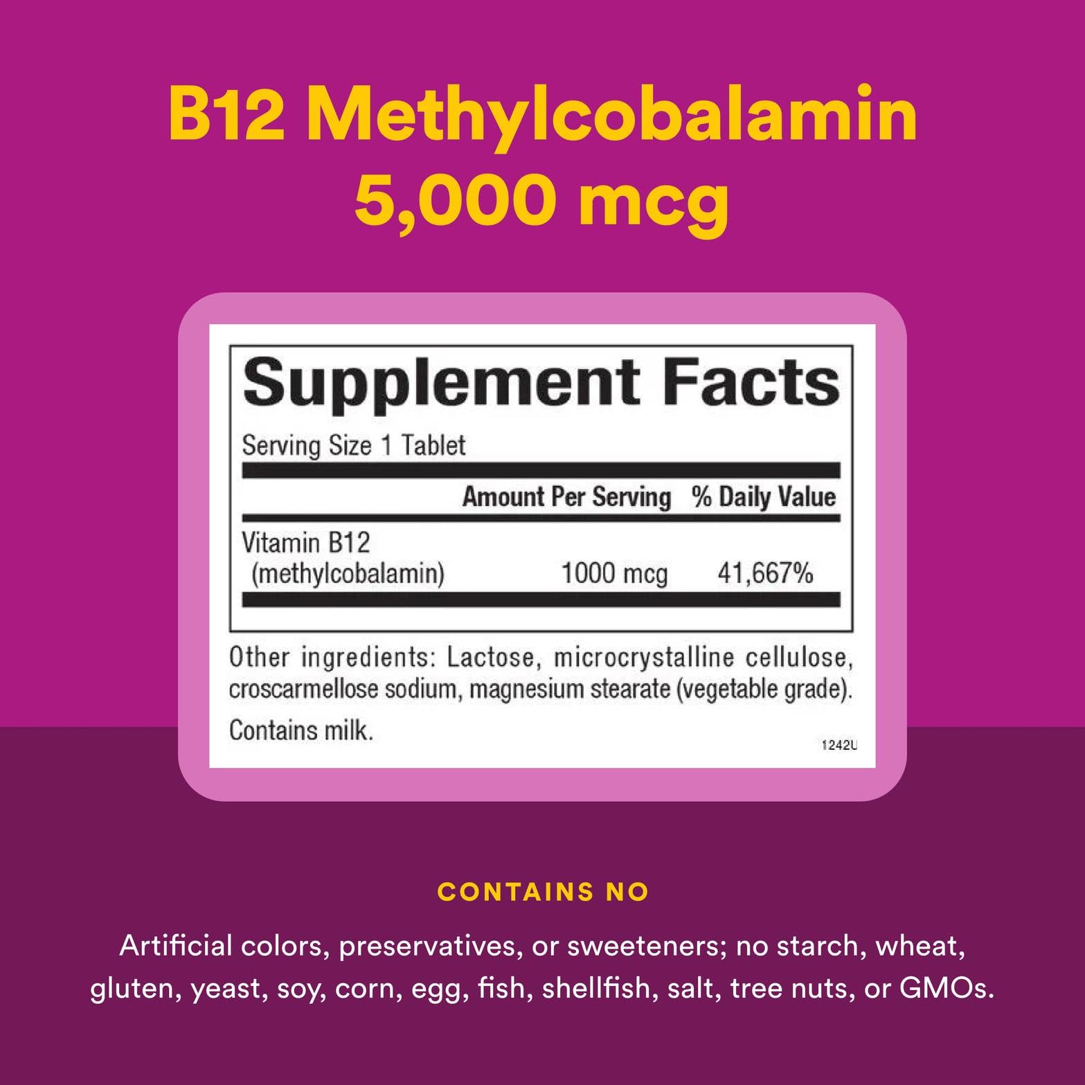 Natural Factors B12 methylcobalamin 1000 mcg non-GMO gluten-free formula.