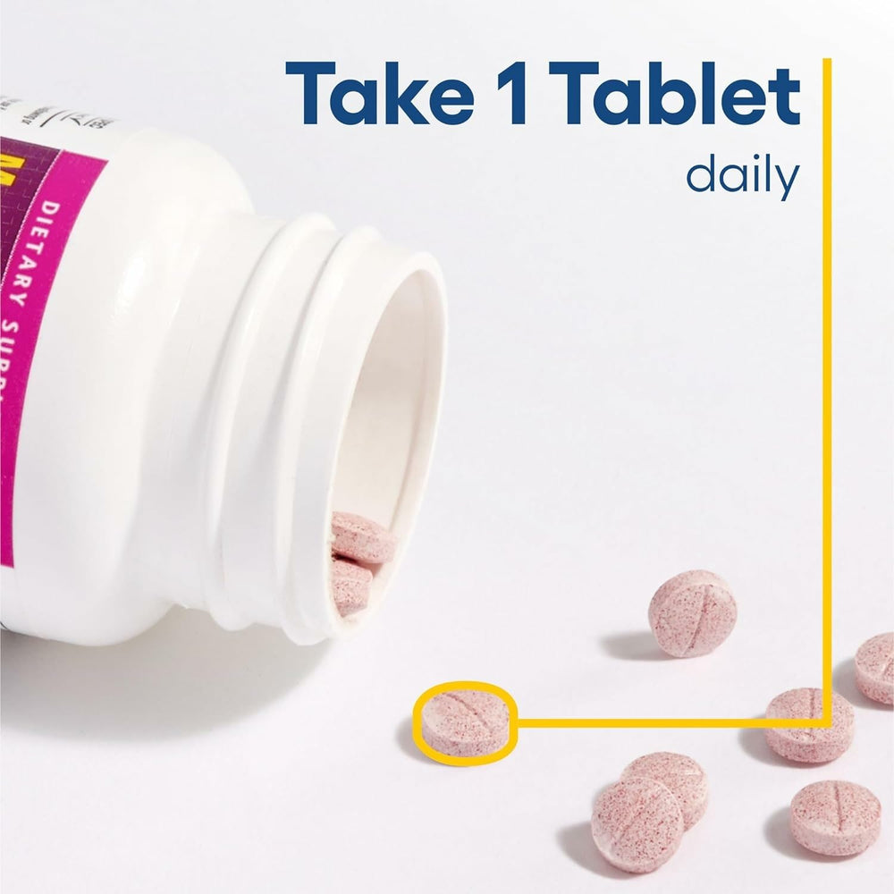 Closeup of Natural Factors B12 tablet texture for chewable use.
