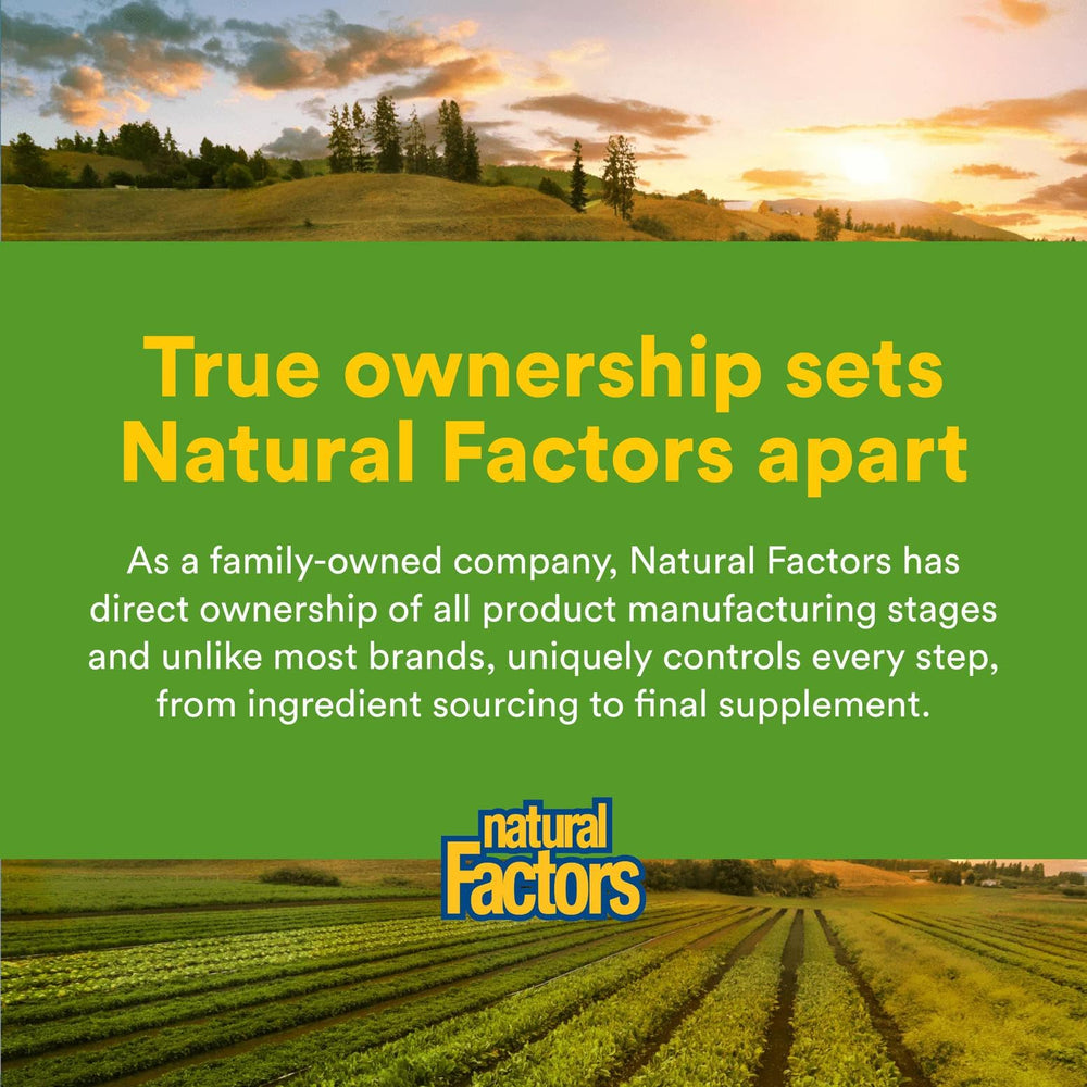 Natural Factors brand logo on product packaging.