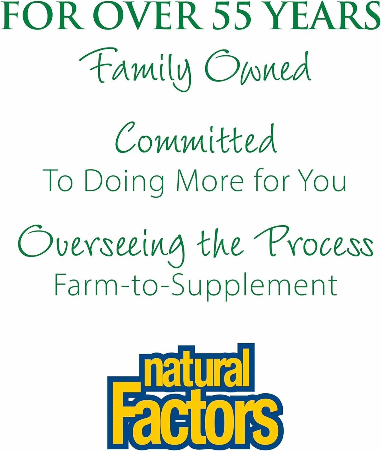 Natural Factors brand badge reflecting sustainable manufacturing