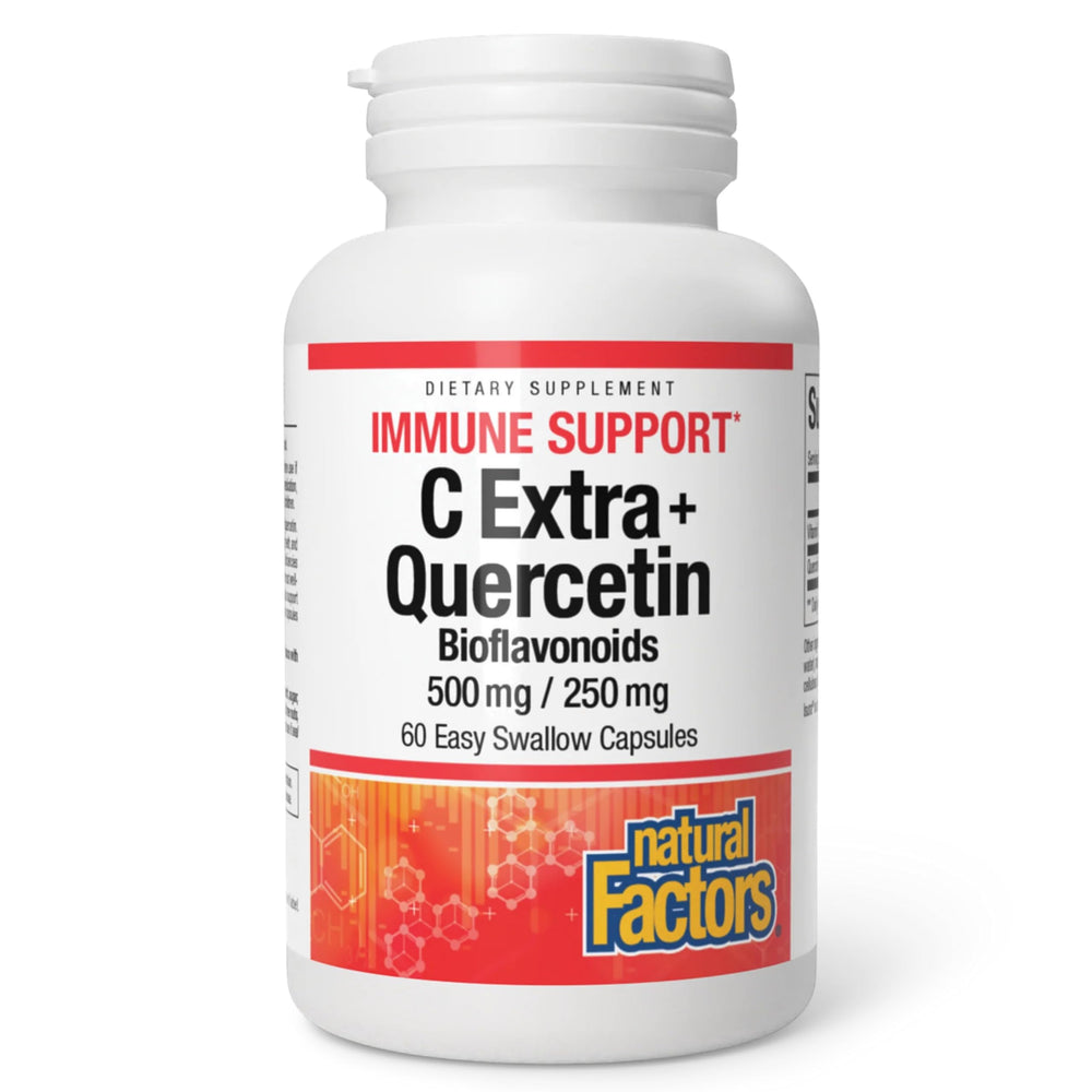 Natural Factors C Extra Quercetin bottle with capsules for daily antioxidant support.