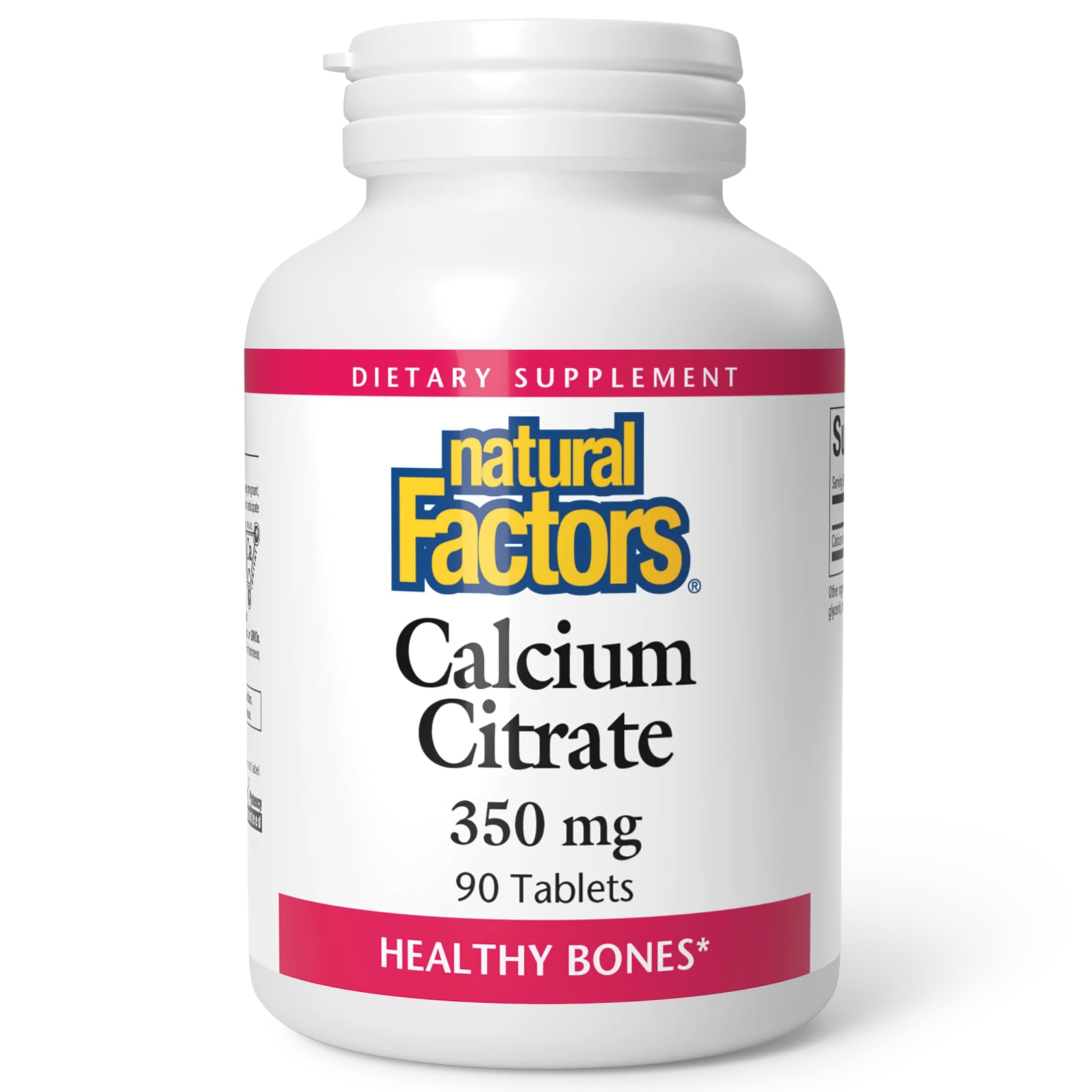 Natural Factors calcium citrate bottle front shows trusted bone support.