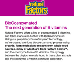 Natural Factors Biocoenzimado Methylfolato en cápsulas en la palma para uso diario.