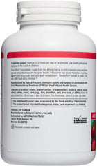 Natural Factors CherryRich softgels closeup emphasizes potent 36:1 cherry extract for antioxidant support.