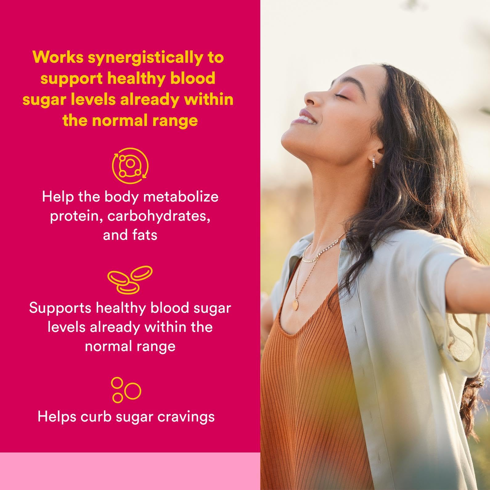 Natural Factors Chromium & Vanadium capsules close-up showing convenient daily use.
