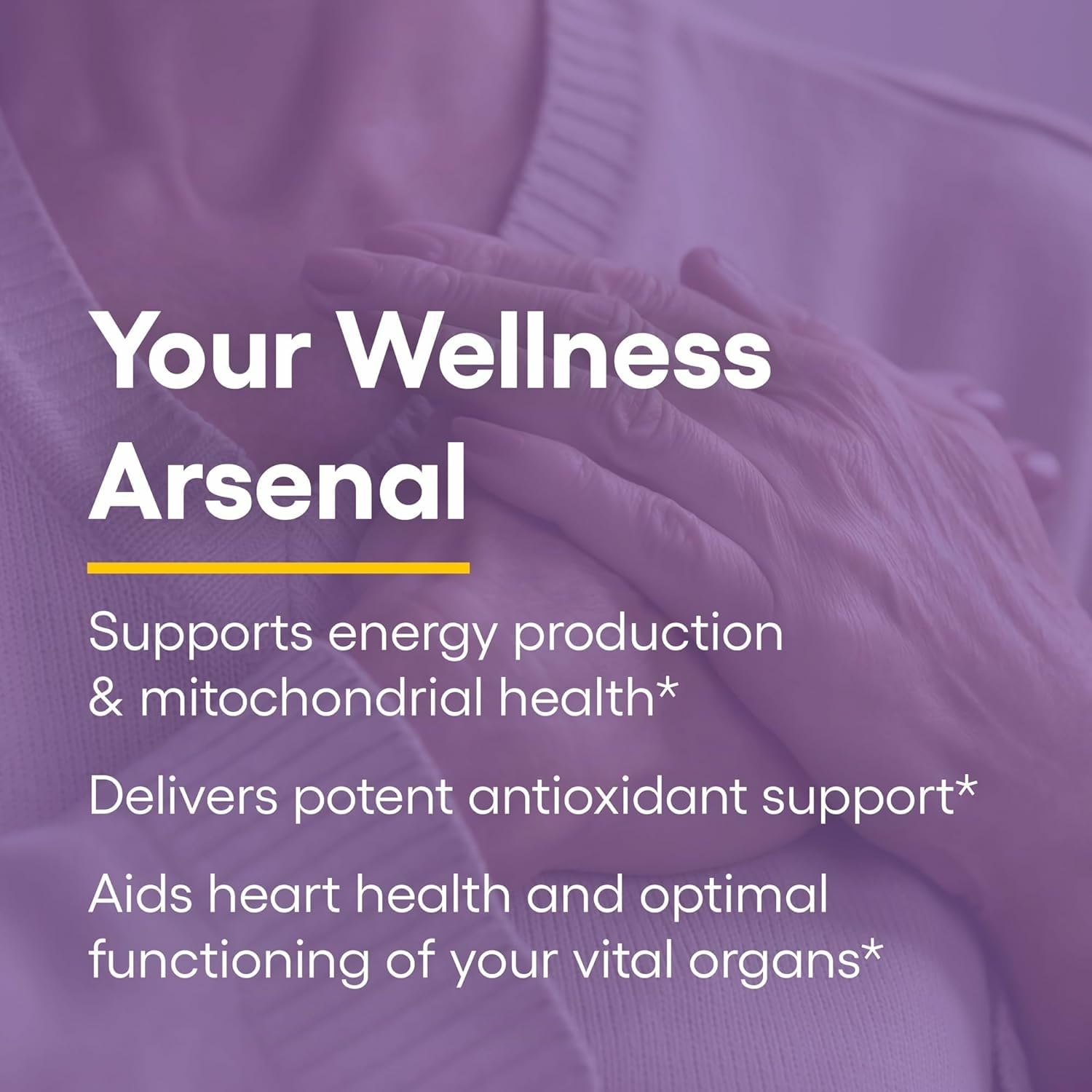 Natural Factors CoQ10 softgel pill ready to take with water.