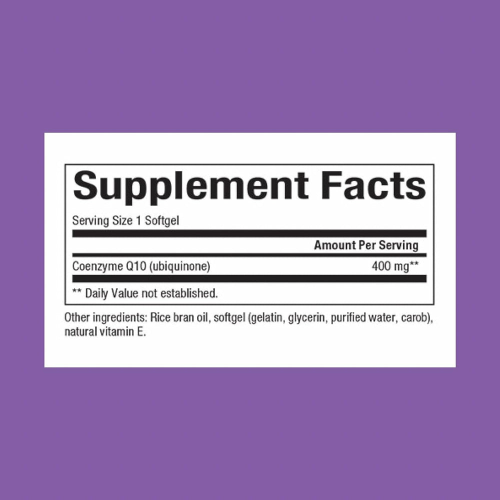 Natural Factors Coenzyme Q10 softgels closeup highlighting smooth capsules and high-absorption formula.