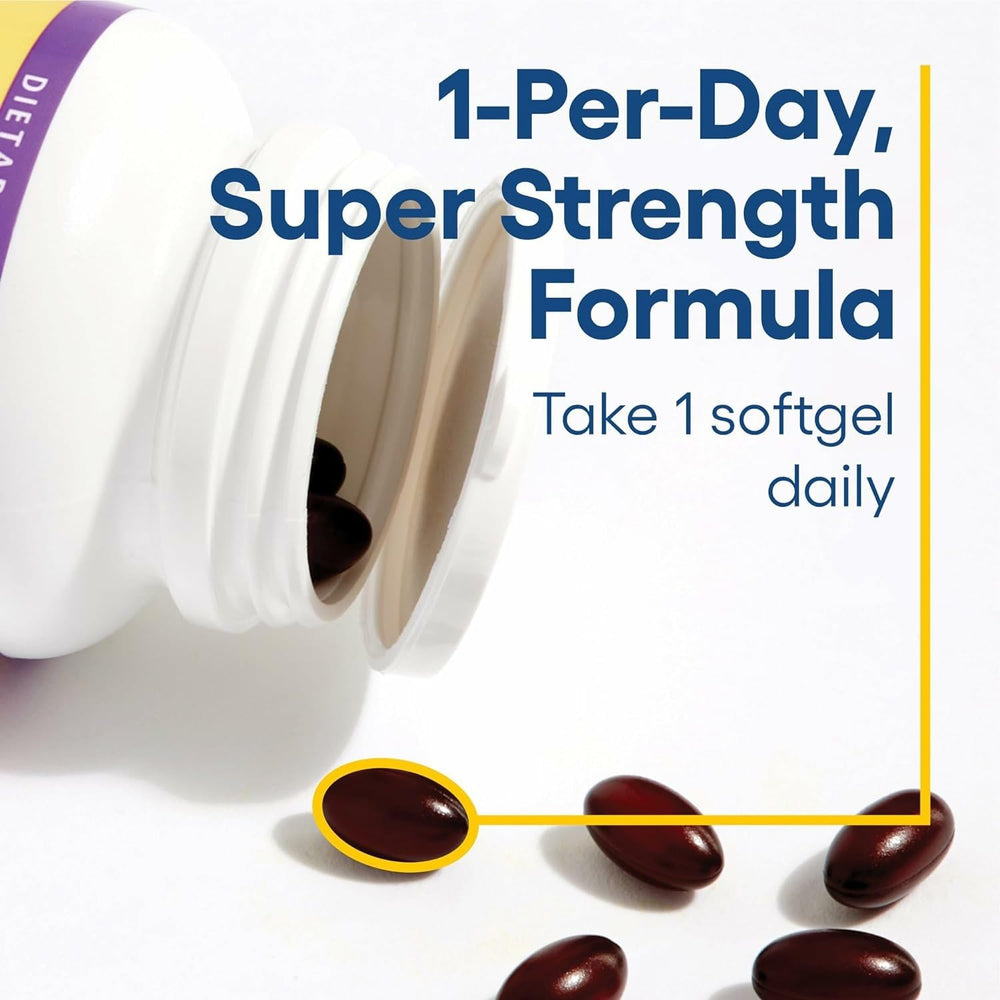 Natural Factors CoQ10 bottle with third-party testing seal.