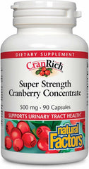 Natural Factors CranRich bottle front showing daily cranberry support