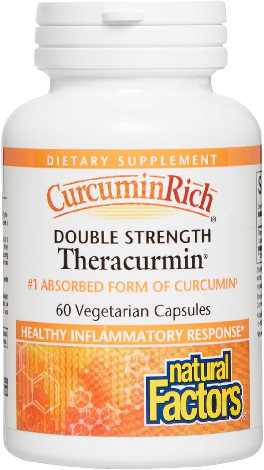 Natural Factors CurcuminRich Theracurmin bottle on counter for daily antioxidant support