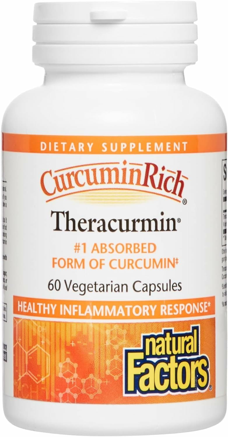 Natural Factors CurcuminRich Theracurmin bottle ready for post-workout antioxidant support