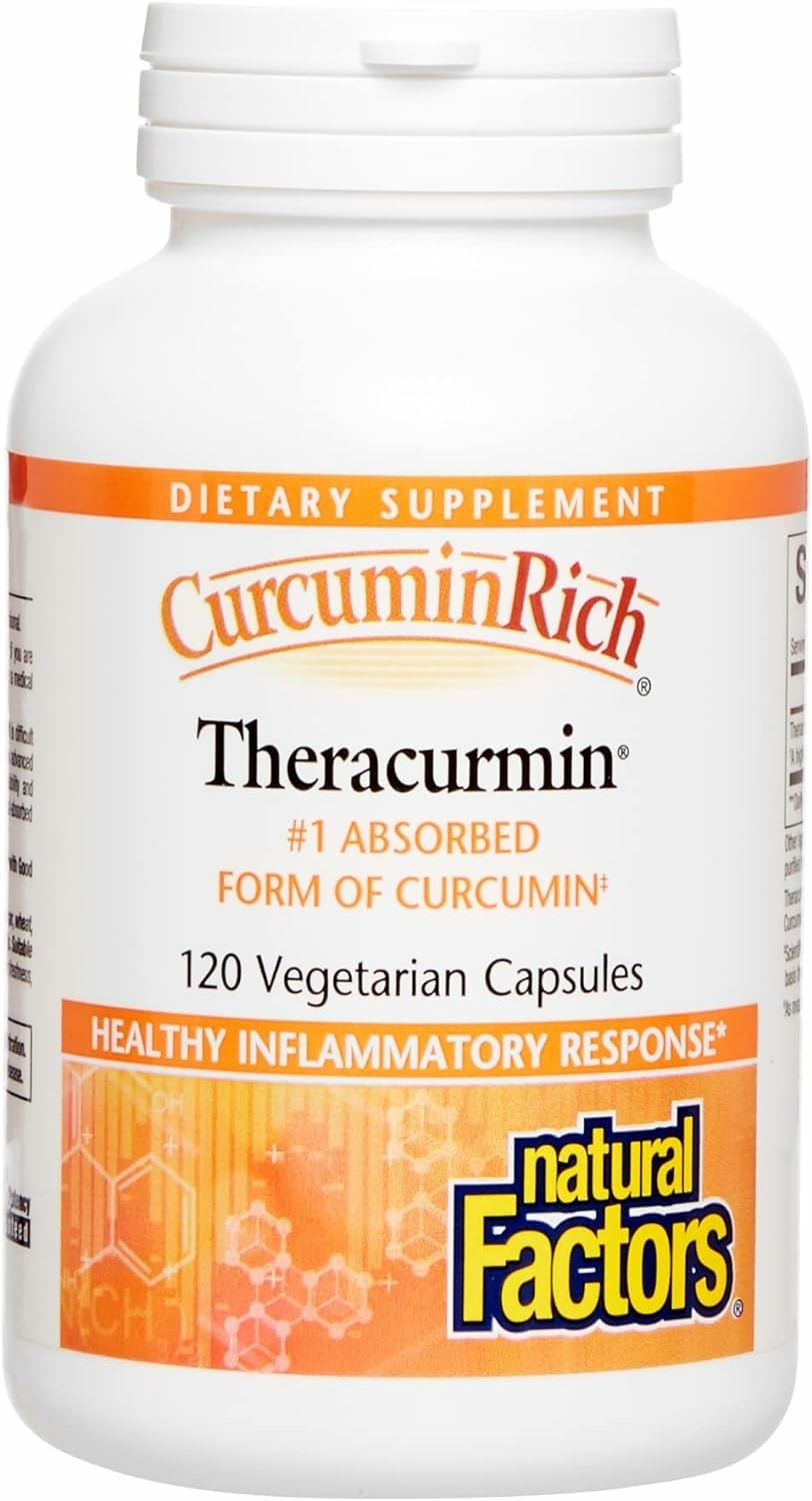 Natural Factors CurcuminRich Theracurmin bottle with label emphasizing absorption
