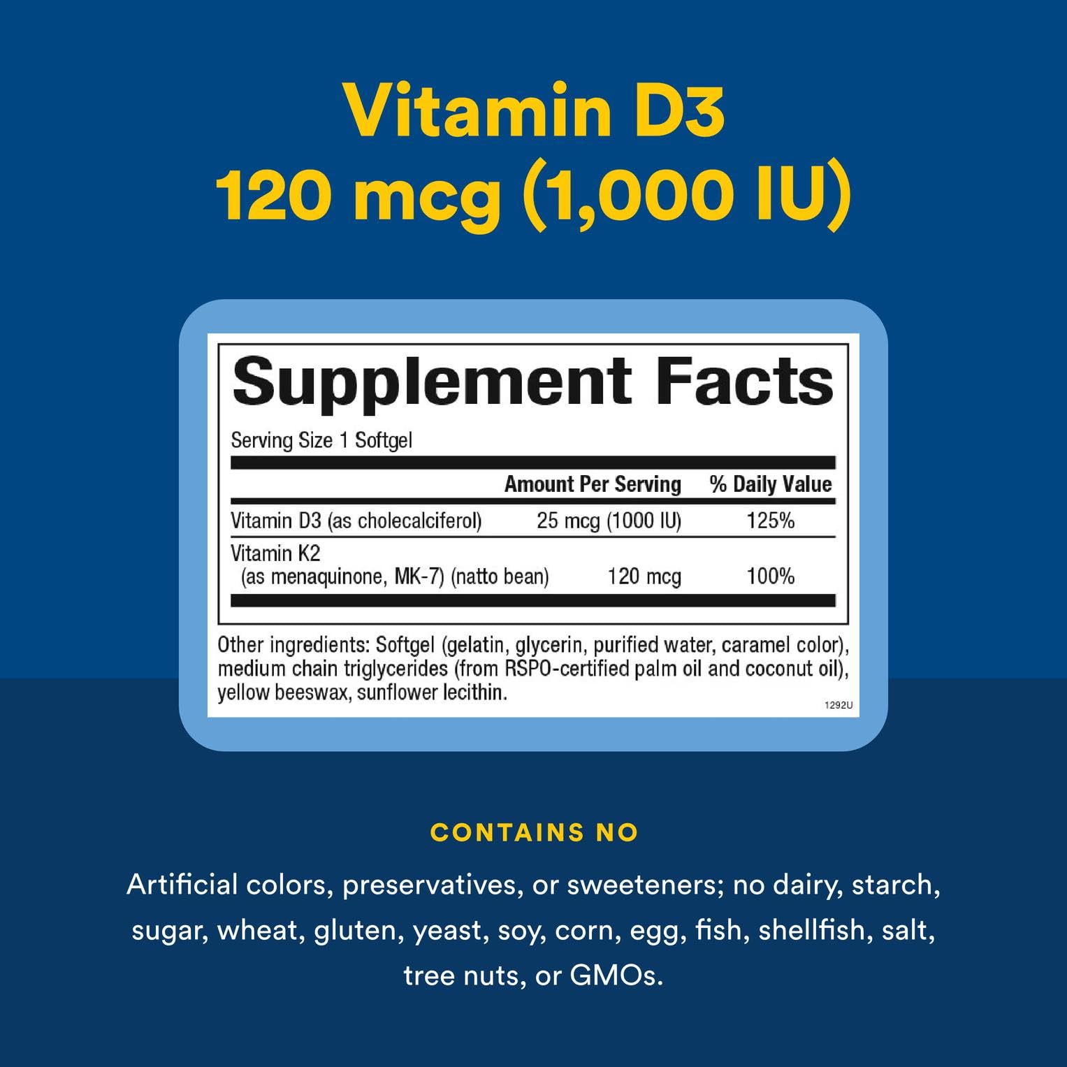 Natural Factors D3 K2 bottle on wood counter for everyday health.