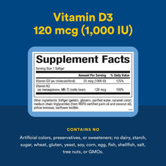 Natural Factors D3 K2 bottle on wood counter for everyday health.