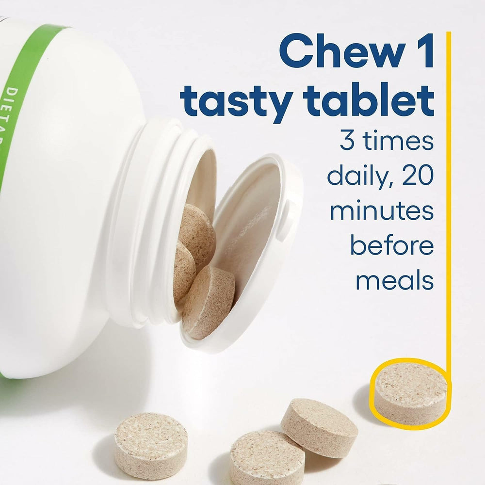 Natural Factors DGL Chewable tablet with water before a meal for quick use.