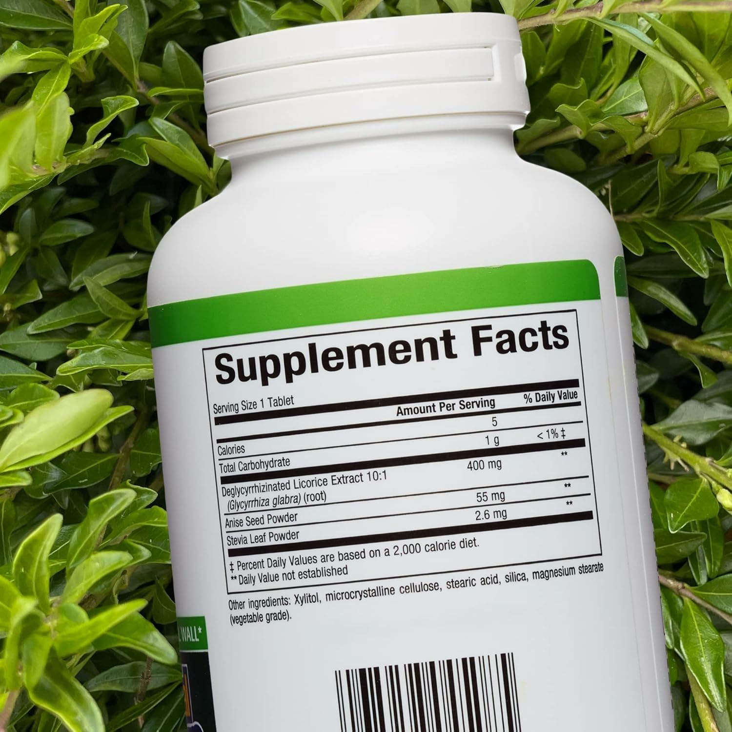 Natural Factors DGL Chewable tablets ready to take before meals for comfort.