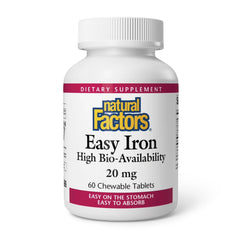 Natural Factors Easy Iron chewable tropical tablet for daily energy support.