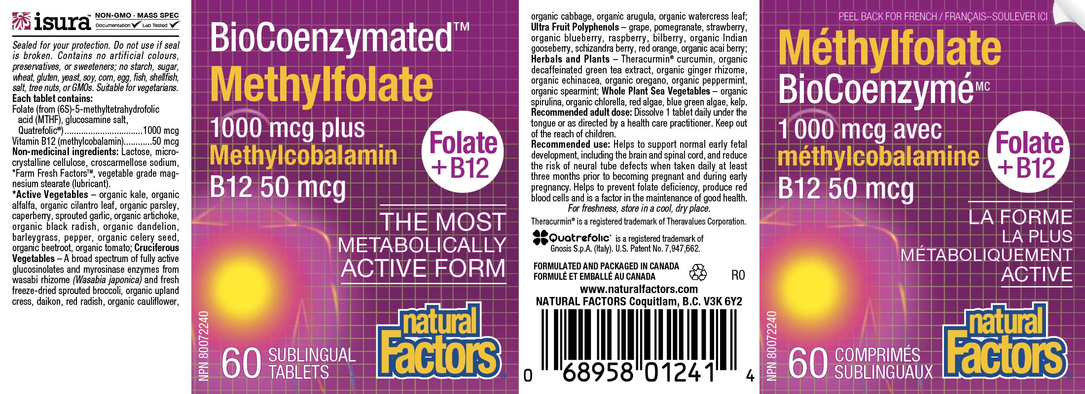 Natural Factors empaque destacado, ideal para mantenerse organizado.