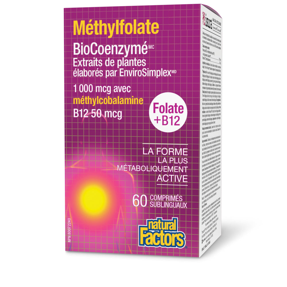 Natural Factors Biocoenzimado Methylfolato, forma metilada de mayor biodisponibilidad.