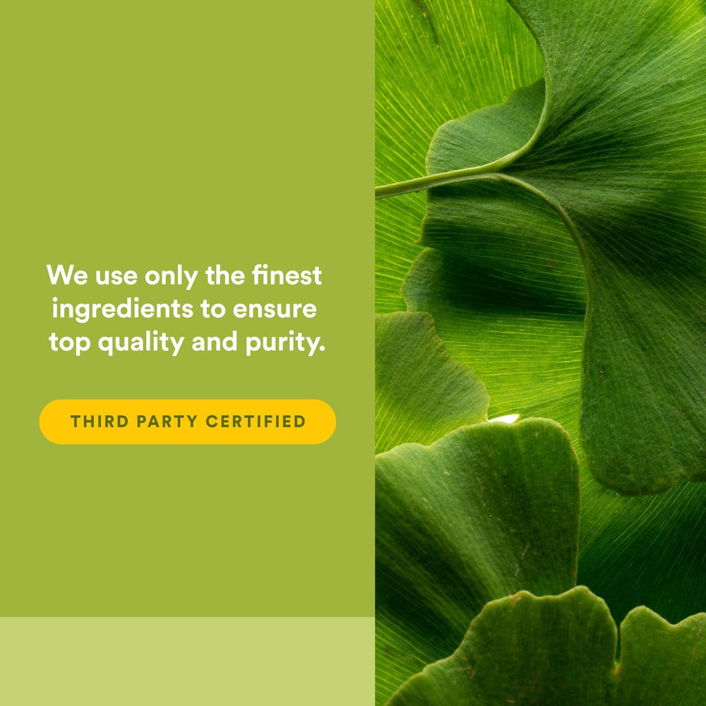 Natural Factors HerbalFactors Ginkgo Biloba certification demonstrates purity testing