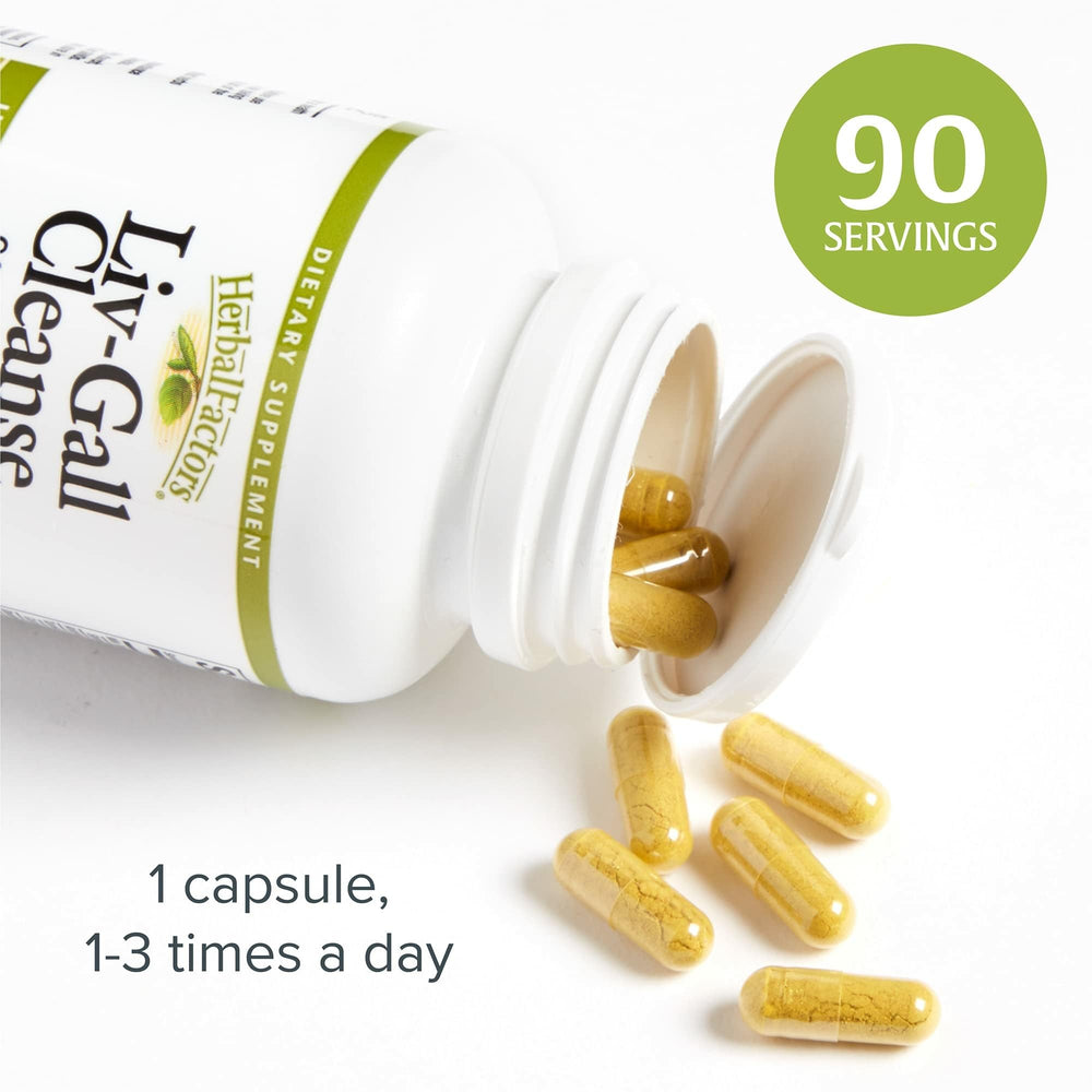 Natural Factors HerbalFactors Liv-Gall Cleanse ingredient herbs including milk thistle