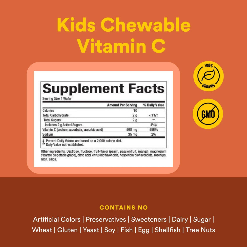 Natural Factors Kids Vitamin C wafers serving idea for daily routine