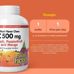 Natural Factors Vitamin C wafers textured chew captured for tasty daytime snack