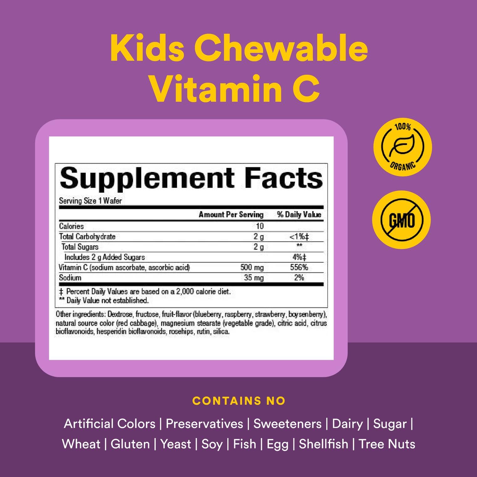 Natural Factors packaging label image shows a child-friendly bottle and berry-flavored chews