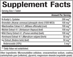 Front label of Natural Factors bottle highlighting respiratory health blend