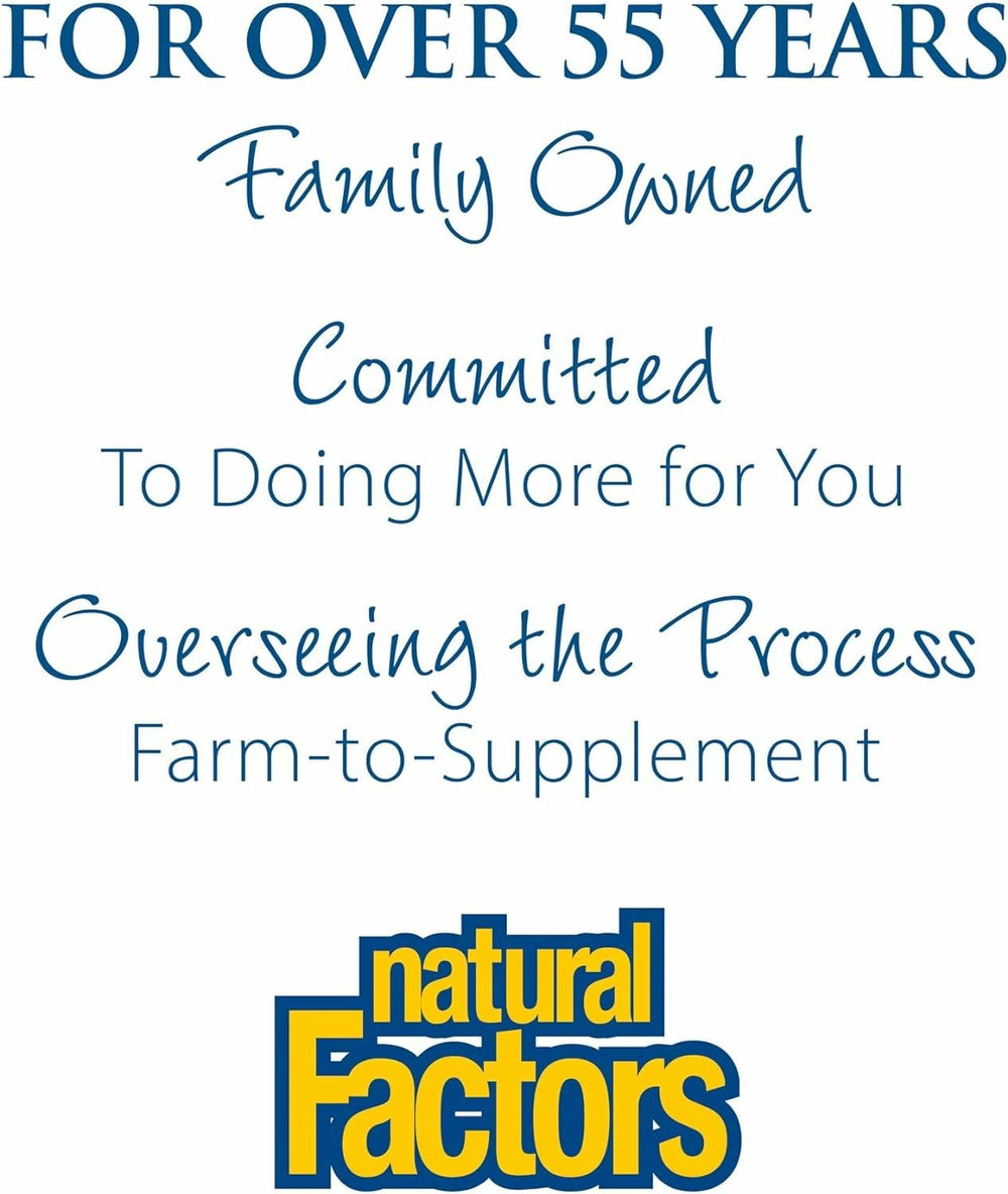 Tablet dosing chart for adults and children on Natural Factors product