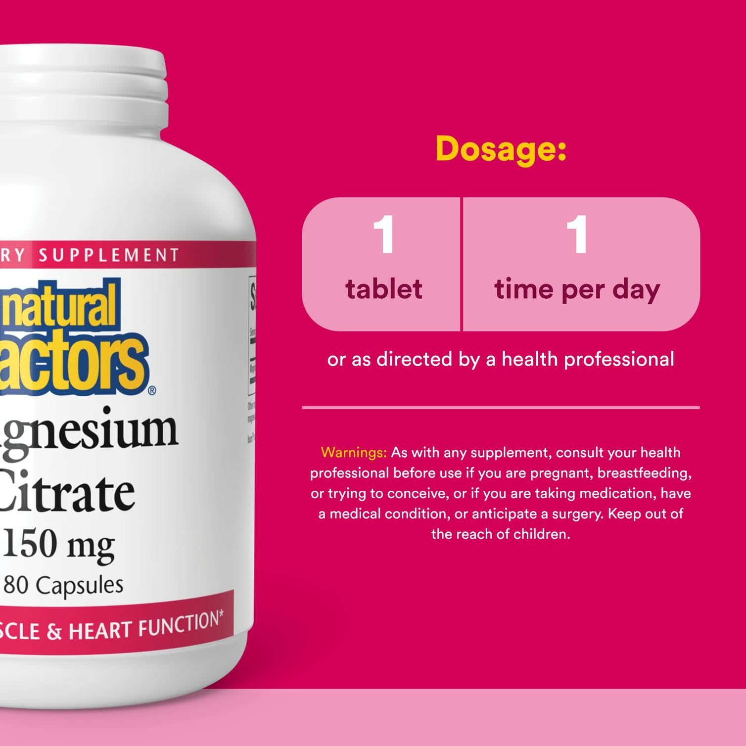 Natural Factors Magnesium Citrate label close up highlighting non GMO and gluten free