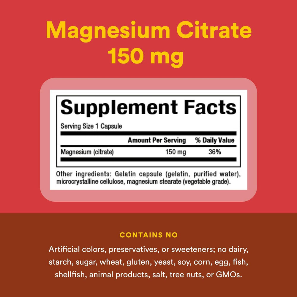 Natural Factors Magnesium Citrate capsules closeup shows easy-to-swallow form