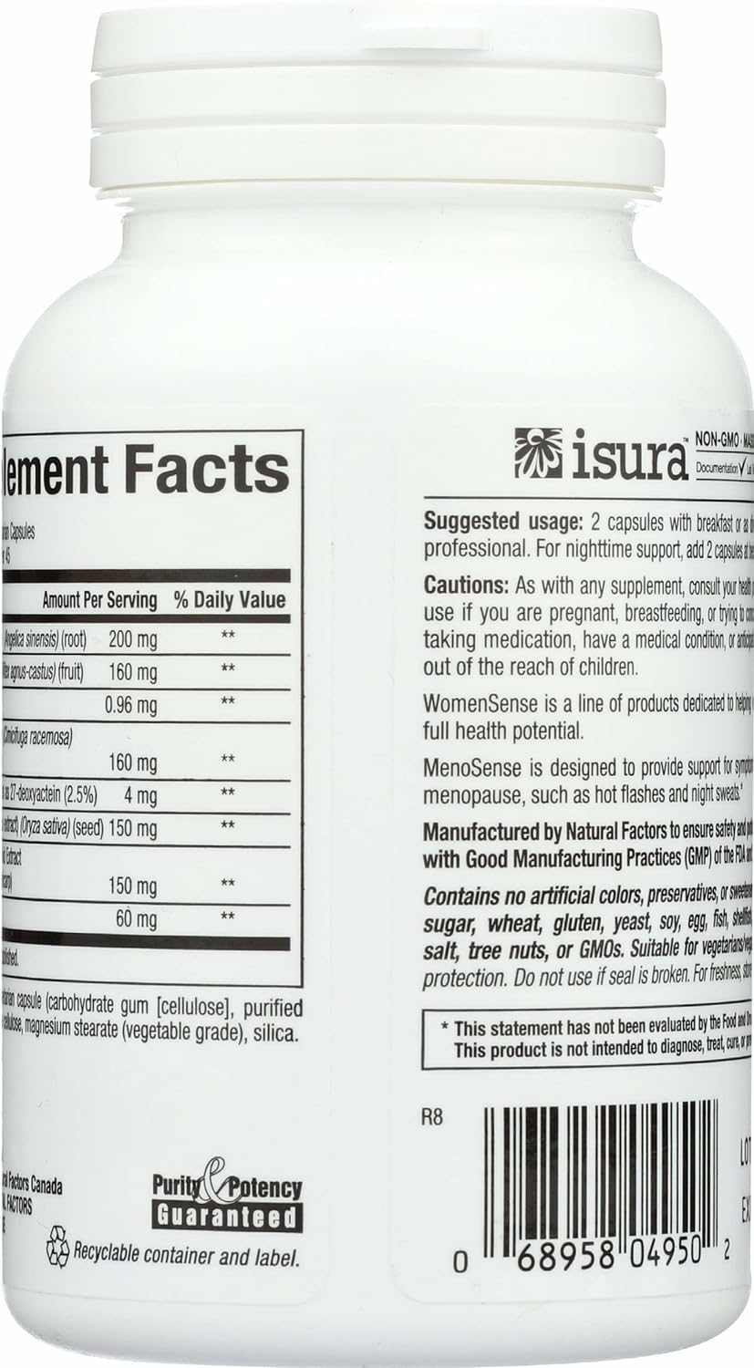 One MenoSense capsule beside water illustrating serving size.