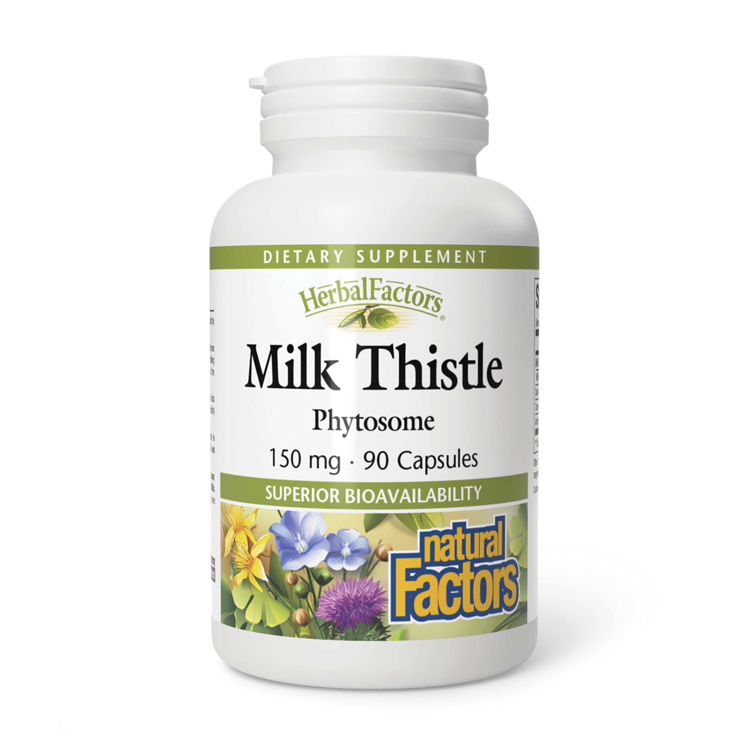 Natural Factors Milk Thistle Phytosome bottle showing liver support potential.