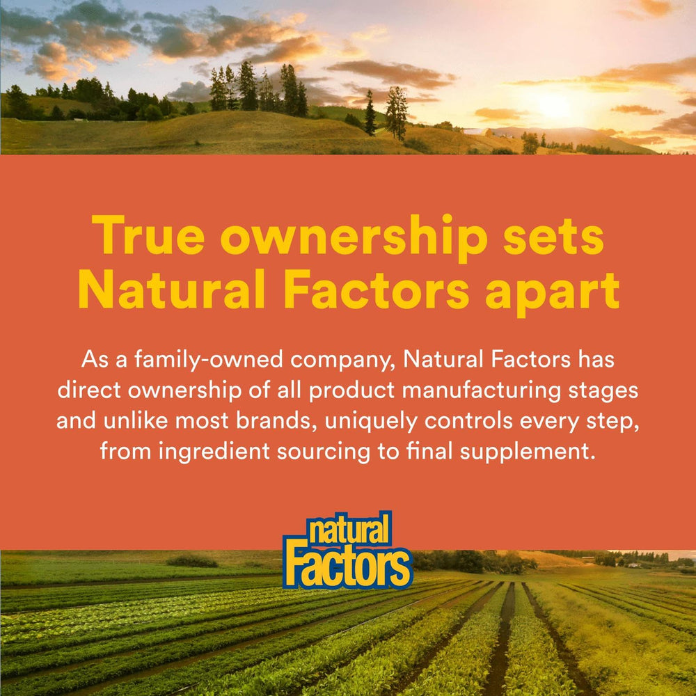 Natural Factors MSM testing setup illustrating third-party verification.