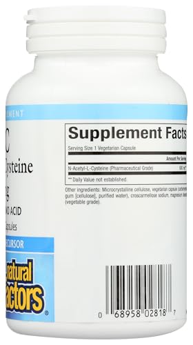 Natural Factors NAC 600 mg packaging inside emphasizing sustainability and quality