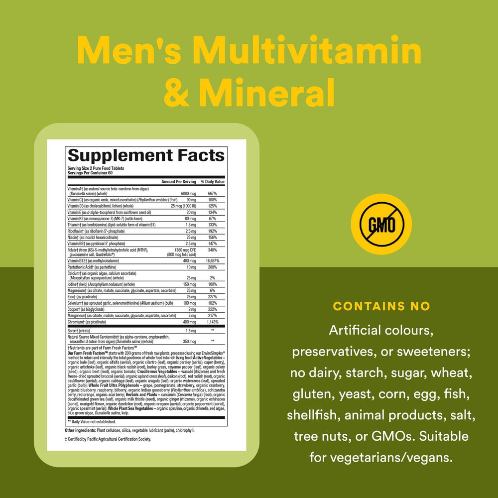 Natural Factors organic farms sourcing label emphasizing raw ingredient origins