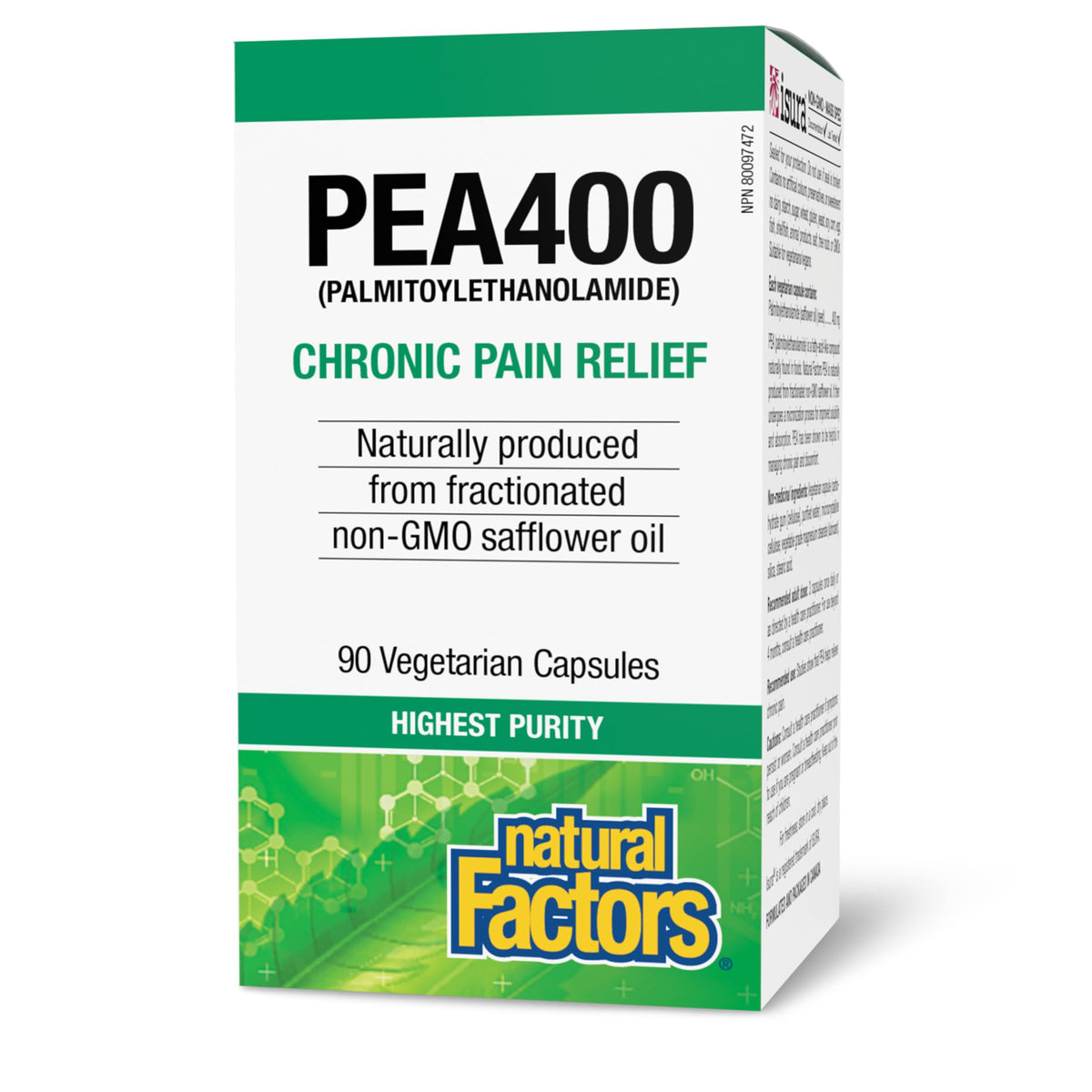 Natural Factors PEA400 bottle front view showing nerve support potential