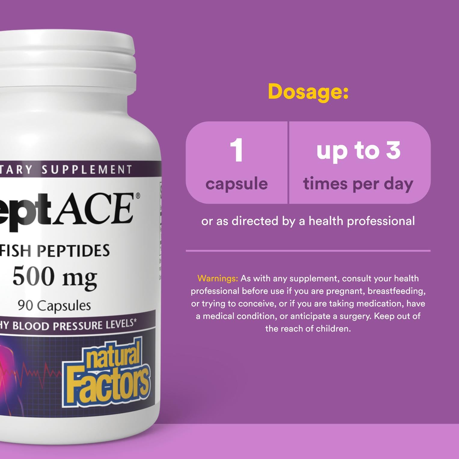Natural Factors PEPTACE Fish Peptides bottle on shelf suggests trusted supplement
