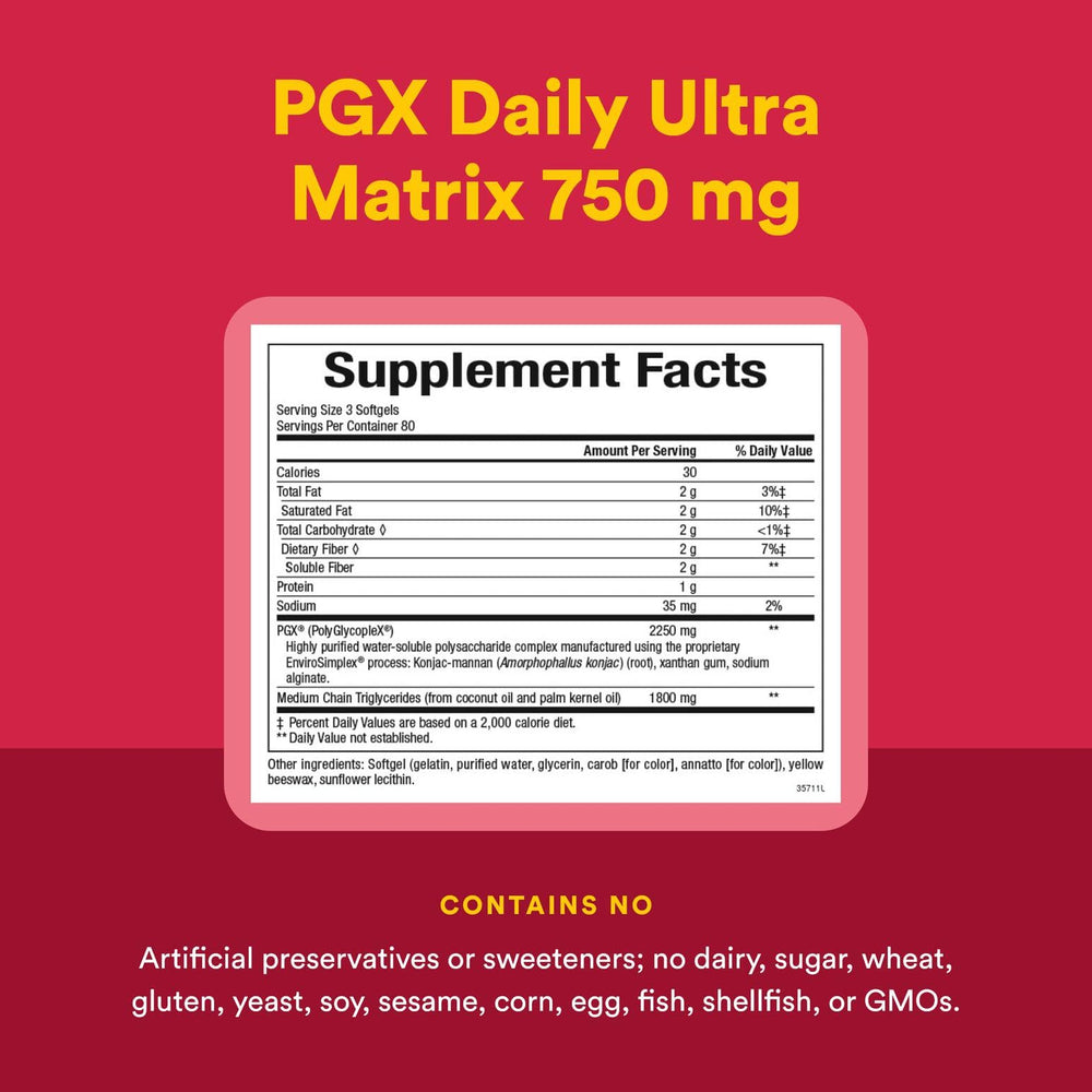 Natural Factors PGX Daily Ultra Matrix ingredients panel close-up showing bone-supporting nutrients.