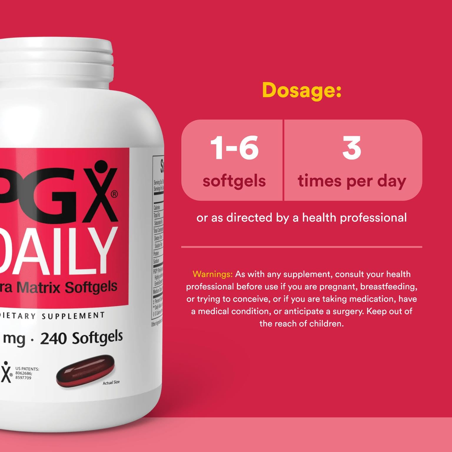Natural Factors PGX Daily Ultra Matrix softgels close-up, supports appetite control.