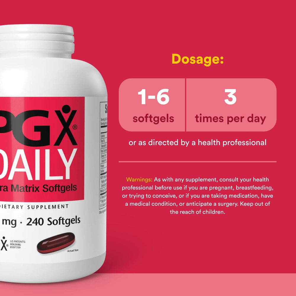 Natural Factors PGX Daily Ultra Matrix softgels close-up, supports appetite control.