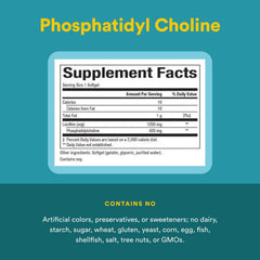 Natural Factors Phosphatidylcholine soy-derivative image communicates a soy-derived source for daily choline support.