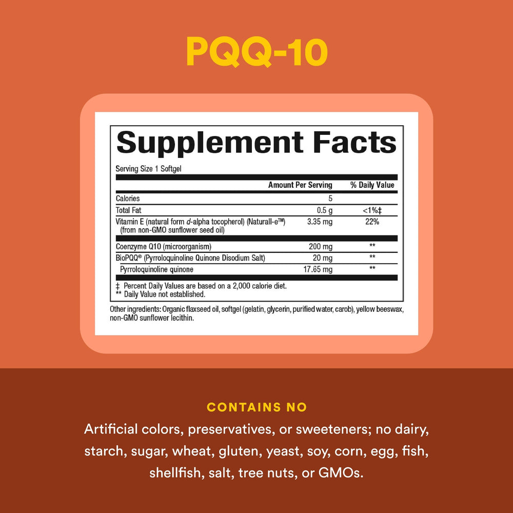 Natural Factors PQQ-10 packaging image emphasizing clean ingredients and purity